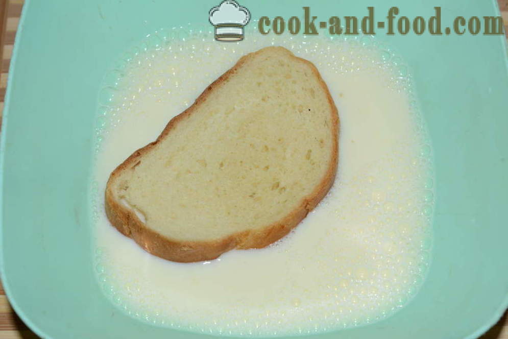 Slatki hljeb od tosta s jajima i mlijekom u tavi - kako napraviti hljeb tosta u tavi, korak po korak recept fotografijama