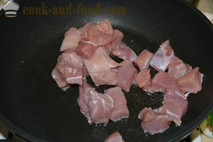 Ukusna heljde s mesom u tavi - Kako kuhati pura sa mesom, korak po korak recept fotografijama