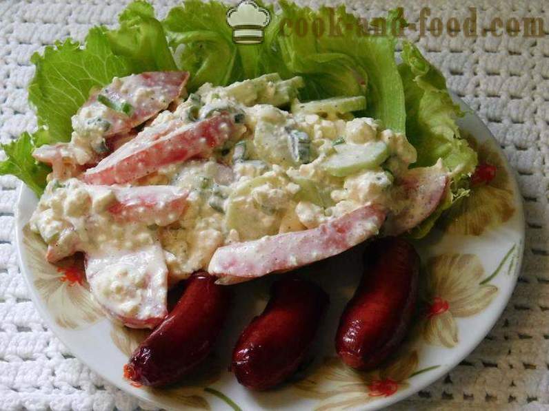 Seljačka salata sa sirom, krastavcima i rajčicom za ručak ili večeru - kako se pripremiti povrće salata sa sirom, recept s fotografijom