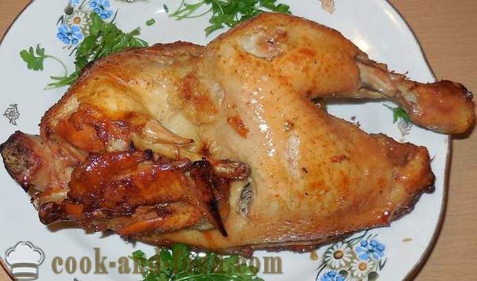 Piletina pečena u rukavu (pola trupu) - kao ukusan piletinu iz pećnice, pečene piletine recept postepeno, s fotografijama