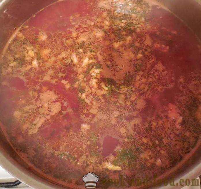 Klasična, vruća juha od cikle juha s mesom - kako kuhati cikle juha, korak po korak recept fotografijama