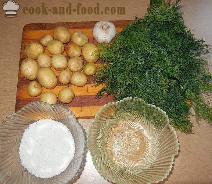 Mali mladi krumpir na žaru cjelinu u posudu s češnjakom i koprom - kako očistiti i kuhati malu novi krumpir, recept sa slikom