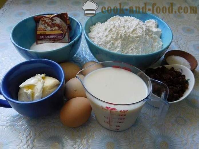 Maslac kolač s grožđicama - kako ispeći kolač s grožđicama - korak po korak recept fotografijama