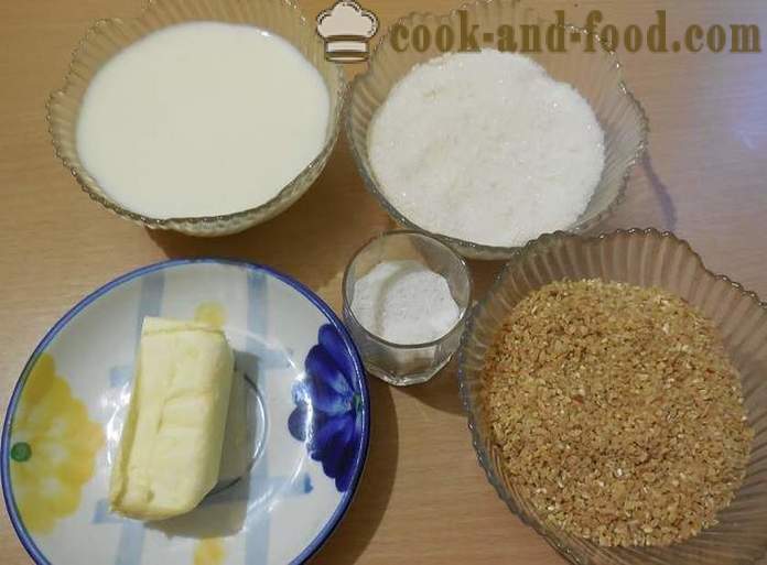 Kako kuhati pšenične pahuljice s mlijekom - korak po korak recept fotografijama