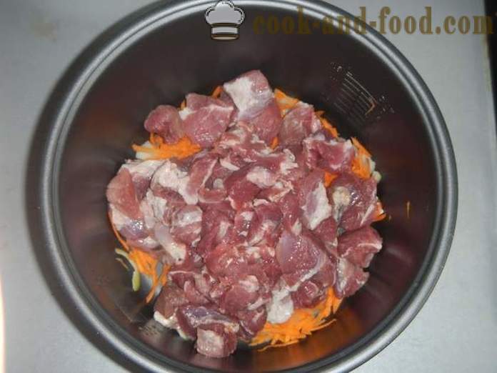 Ukusna svinjetina gulaš u sos multivarka ili svinjetine - korak po korak recept s fotografijama kako kuhati svinjski gulaš