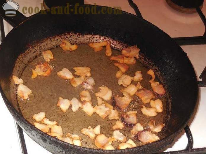 Prženi krumpir u tavi sa slaninom i jajima - kako kuhati ukusna prženi krumpir i ispravno, korak po korak recept s fotografijama.