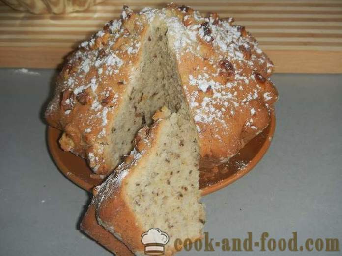 Jednostavno oraha cupcake na kefir - kako kuhati tortu kod kuće, korak po korak recept s fotografijama.