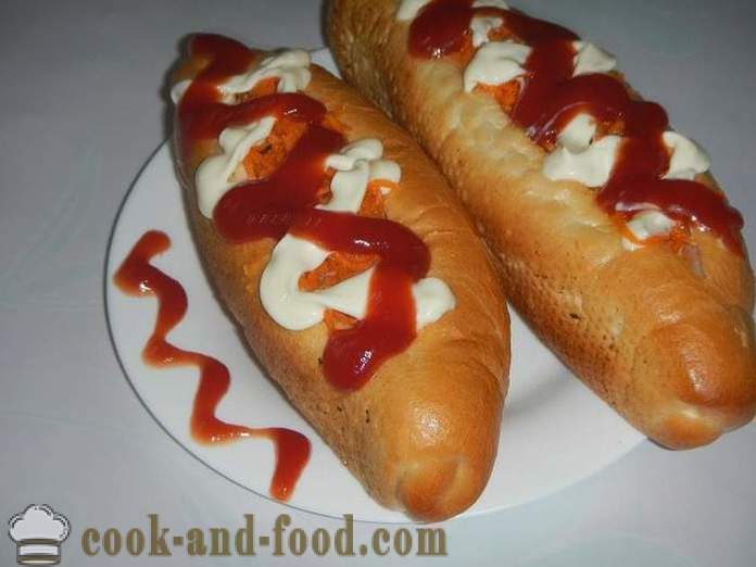 Ukusna domaća hrenovka - kako napraviti hot dog, korak po korak recept s fotografijama.