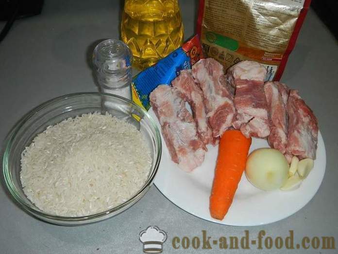 Svinjsko meso i hrskav riža u multivarka - kako kuhati rižu s mesom u multivarka, korak po korak recept s fotografijama.