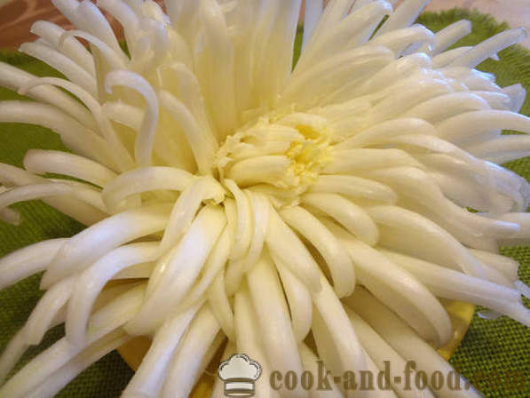Carving za početnike povrće: Krizantema cvijet kineskog kupusa, fotografije