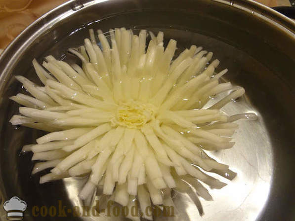 Carving za početnike povrće: Krizantema cvijet kineskog kupusa, fotografije
